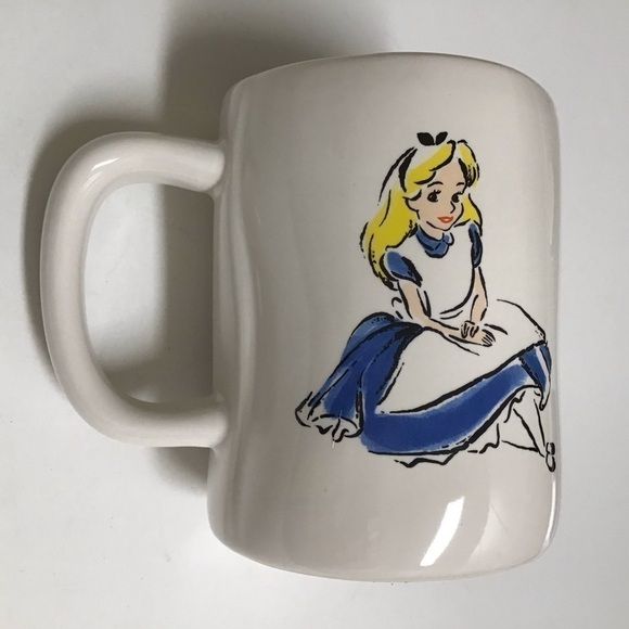 NEW Rae Dunn Artisan Disney Alice In Wonderland Mug Double Sided Alice Sitting - Picture 9 of 14